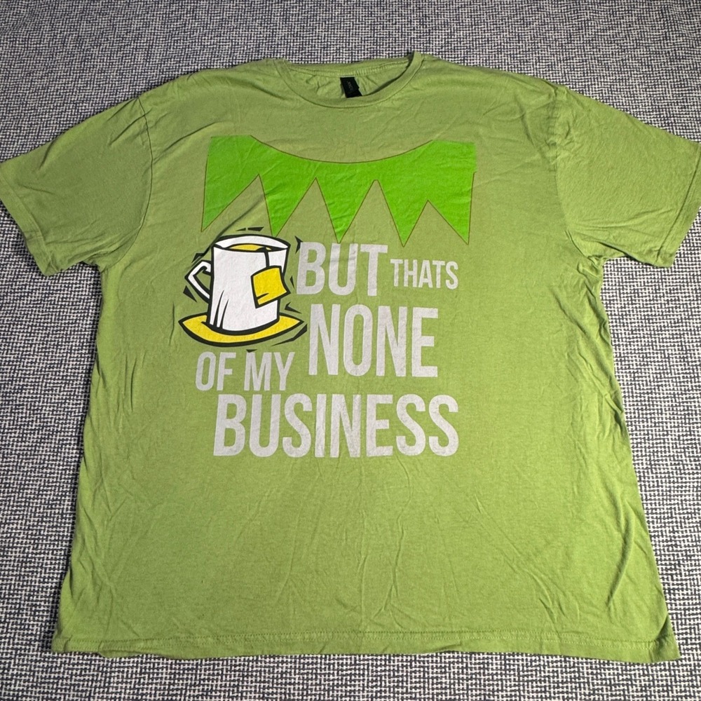 Mens Gildan Kermit But Thats None of My Business Meme T-Shirt Green 2XL